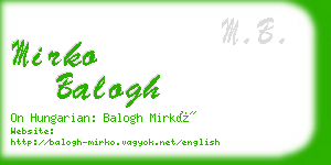 mirko balogh business card